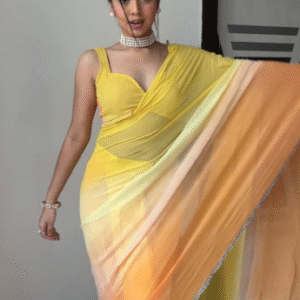 Elegant Ready To Wear Multi Color Georgette Saree | Vibrant Style with Effortless Draping