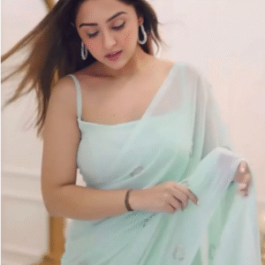Gratifying 1-Minute Ready To Wear Turquoise Georgette Saree | Effortless Elegance in Vibrant Style