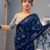 Ready-to-Wear Blue Cotton Saree | Effortless Elegance with Everyday Comfort - Image 2