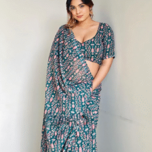 Ready To Wear Rama Georgette Saree | Effortless Charm in Every Drape